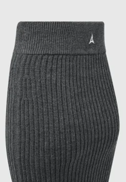 Angled Waist Knit Maxi Skirt