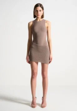 Asymmetric Knit Mini Dress