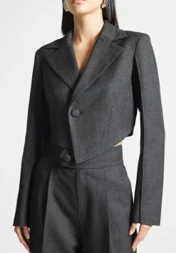 Asymmetric Tailored Cropped Blazer