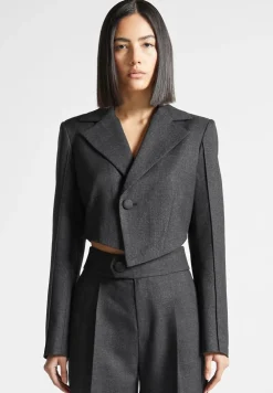 Asymmetric Tailored Cropped Blazer