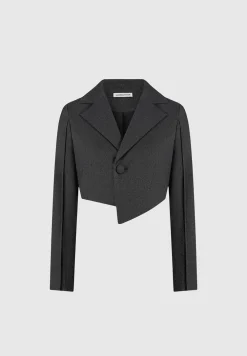 Asymmetric Tailored Cropped Blazer