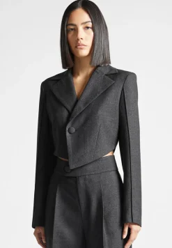 Asymmetric Tailored Cropped Blazer