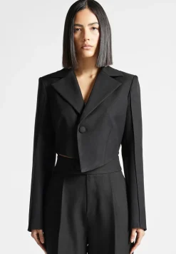 Asymmetric Tailored Cropped Blazer