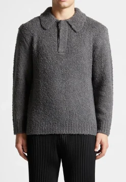 Boucle Knit Polo Jumper
