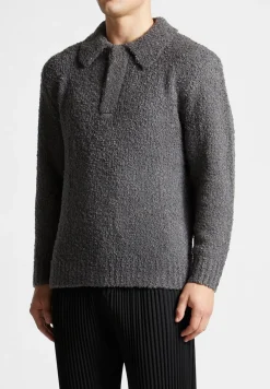Boucle Knit Polo Jumper