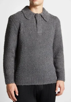 Boucle Knit Polo Jumper