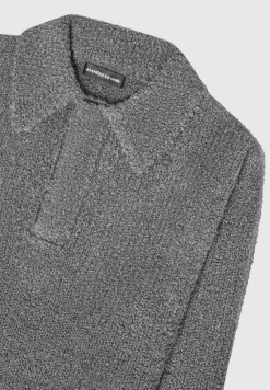 Boucle Knit Polo Jumper