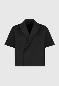Boxy Twill Double Breasted Shirt