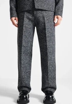 Brushed Herringbone Trousers