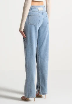 Button Down Overlay Mom Jeans