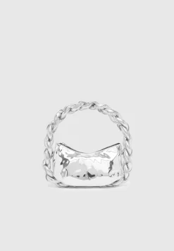 Chain Plaited Rope Handbag Chrome