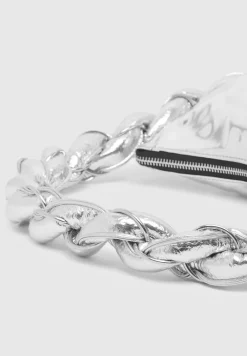 Chain Plaited Rope Handbag Chrome