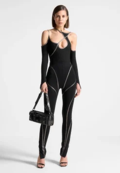 Chrome Piped Contour Bodysuit