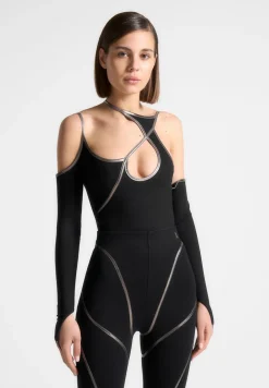 Chrome Piped Contour Bodysuit