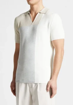 Colour Block Knit Revere Polo Top