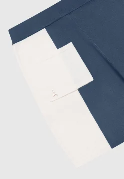 Colour Block Knit Shorts - Navy/Steel