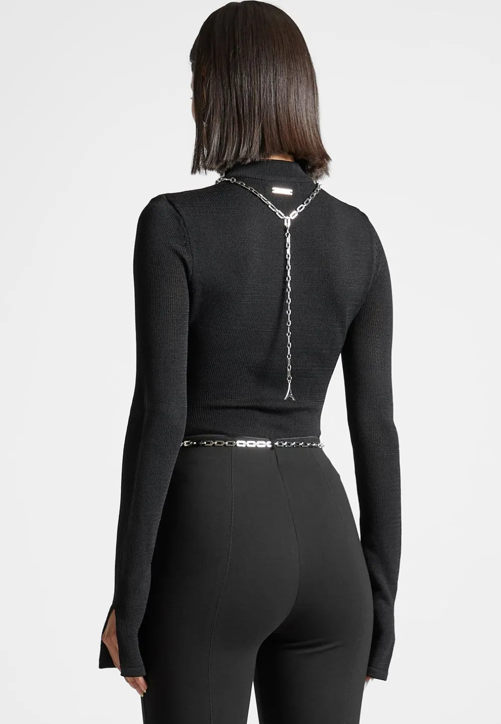 Contour Knit Bodysuit With Chain