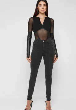 Contour Seam Detail Skinny Jeans