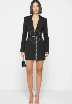 Corset Blazer Dress With Chain