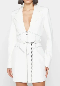 Corset Blazer Dress With Chain