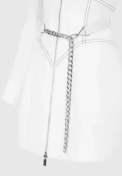 Corset Blazer Dress With Chain