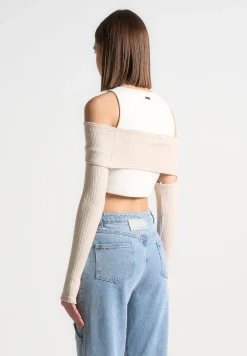 Crop Top With Knitted Overlay