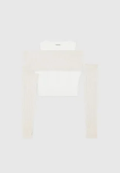 Crop Top With Knitted Overlay