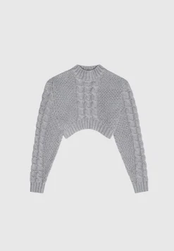 Cropped Cable Knit Jumper