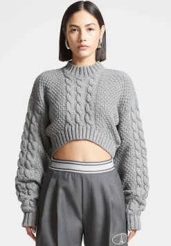 Cropped Cable Knit Jumper