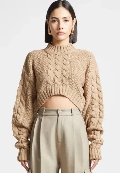 Cropped Cable Knit Jumper