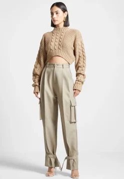 Cropped Cable Knit Jumper