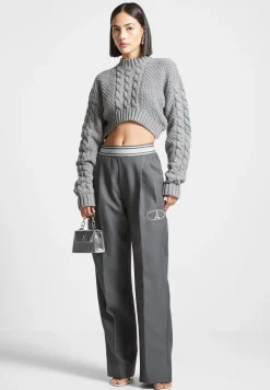 Cropped Cable Knit Jumper