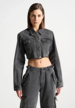 Cropped Tacked Sleeve Jacket
