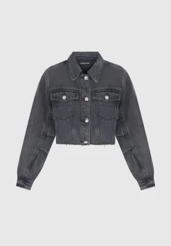 Cropped Tacked Sleeve Jacket