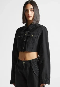 Cropped Tacked Sleeve Jacket