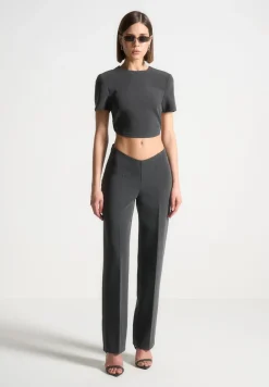 Curved Waist Tailored Trousers
