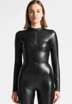 Debossed Contour Long Sleeve Bodysuit