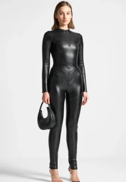 Debossed Contour Long Sleeve Bodysuit