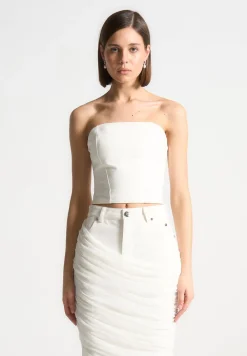 Denim Bandeau Corset Top