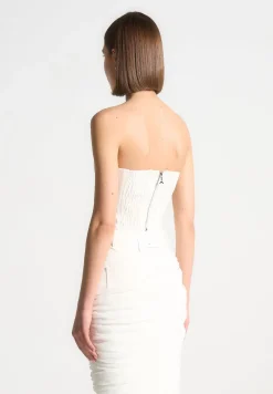 Denim Bandeau Corset Top