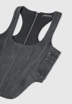 Denim Cargo Corset Top