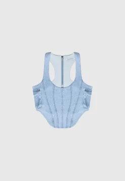 Denim Cargo Corset Top