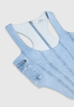 Denim Cargo Corset Top