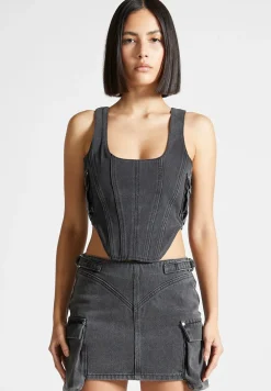 Denim Cargo Corset Top