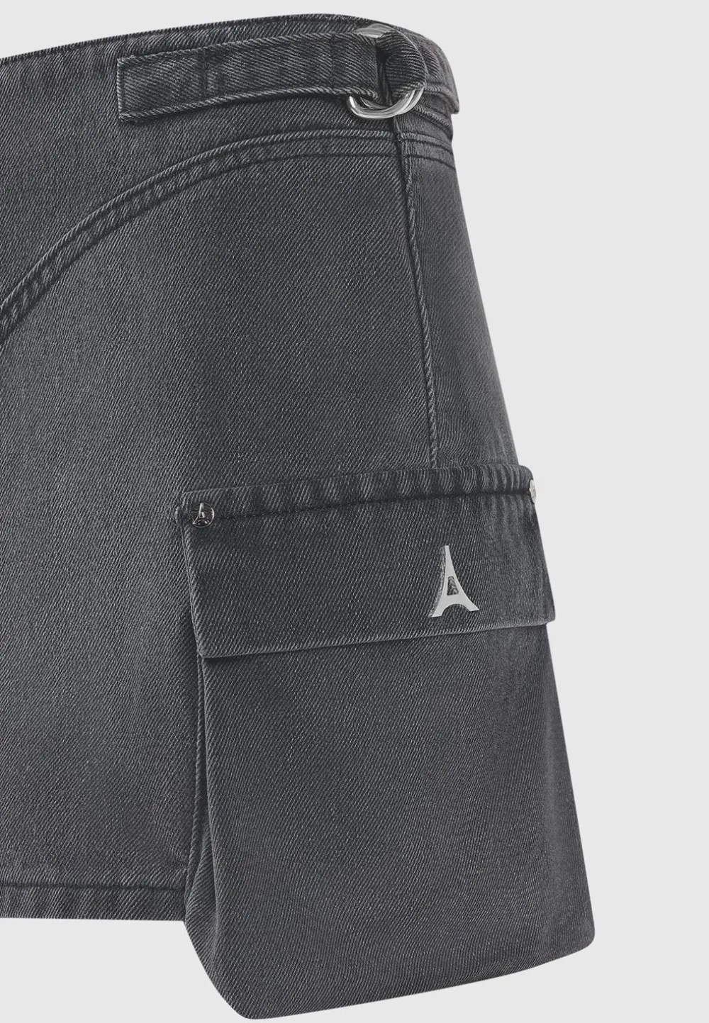 Denim Cargo Mini Skirt