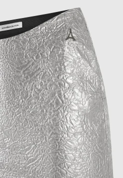 Dipped Waist Metallic Mini Skirt