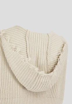 Distressed Chunky Knit Hoodie