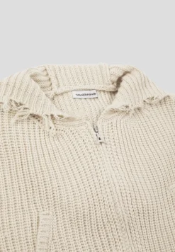 Distressed Chunky Knit Hoodie