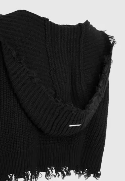 Distressed Chunky Knit Hoodie