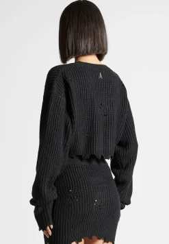 Distressed Knit Crop Jumper